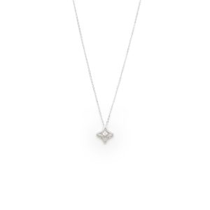 Diamonds Embedded In Silver Dainty Necklace With Star Pendant