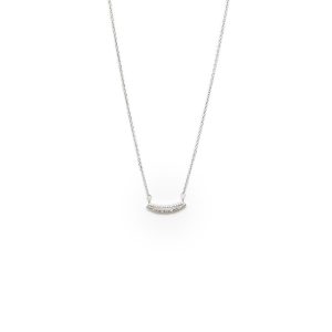 Diamonds Embedded In Silver Dainty Necklace