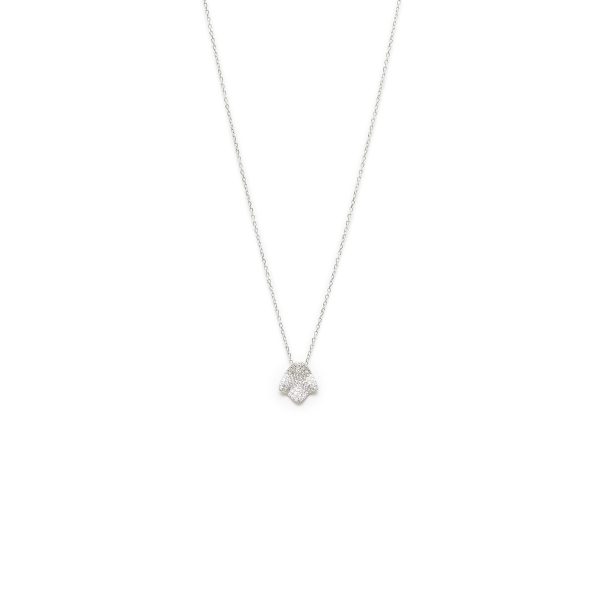 Diamond Embedded Silver Dainty Necklace