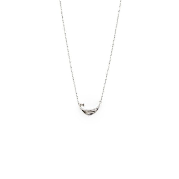 Diamond Embedded Dainty Silver Necklace