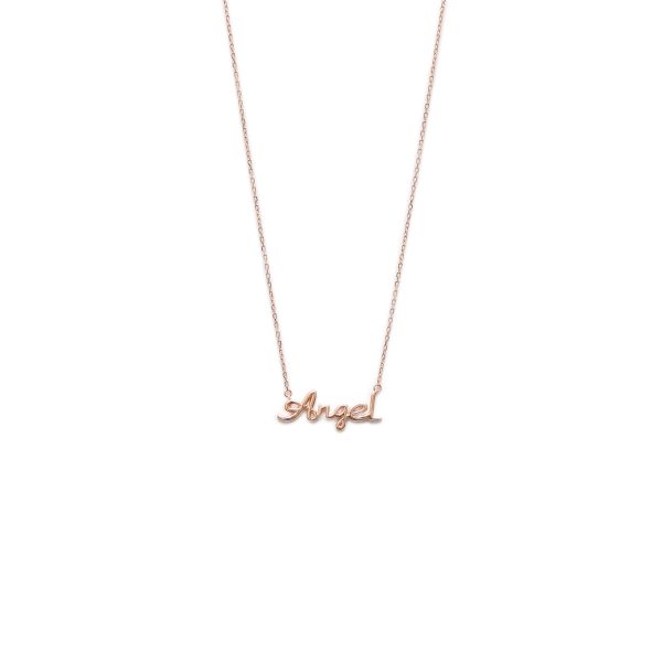 Silver Angel Rose Gold Plated Dainty Necklace
