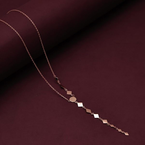 Silver Rose Gold Plated Designer Dainty Necklace