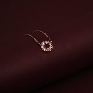 Diamonds Embedded In Mini Hearts Ring Silver Rose Gold Plated Dainty Necklace