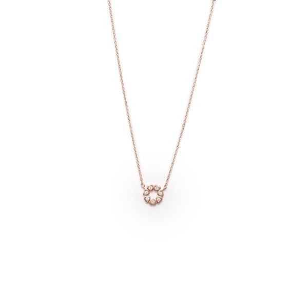 Diamonds Embedded In Mini Hearts Ring Silver Rose Gold Plated Dainty Necklace