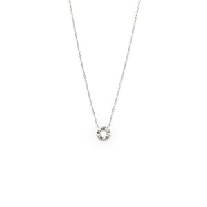 Diamonds Embedded In Silver Mini Hearts Ring Dainty Necklace
