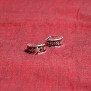 Mini round elegant silver toe ring - 4 pair